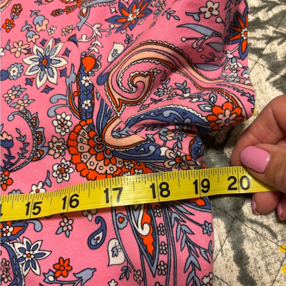 Talbots Vibrant Pink Paisley Short Sleeve Tee size MP - Picture 4 of 6